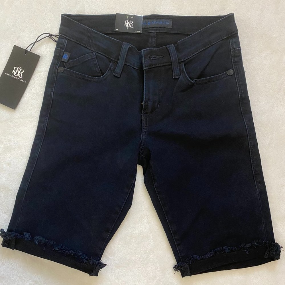 NWT Rock Republic SZ 0 Coachella Black Jean Shorts